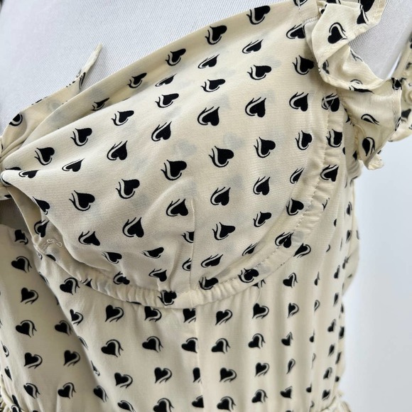For Love & Lemons Womens Sweetheart Mini Dress Creme Beige Size Large - Picture 8 of 12